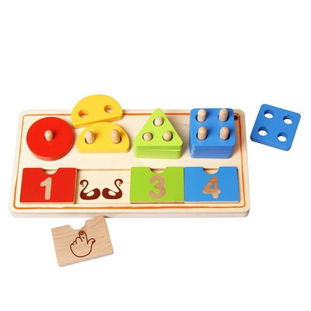 木玩世家 数字形状分类板 益智玩具,形状数字认知
